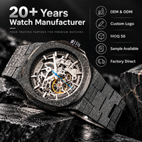 Montre automatique squelette de luxe personnalisée pour hommes, OEM ODM, vente en gros, montre mécanique à bracelet