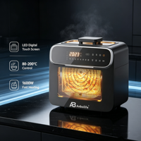 Horno Freidora de Aire Anbolife 13L con Ventanas Visibles Dobles de Gran Tamaño, Control Táctil y Función de Horneado OEM