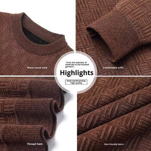 เสื้อสเวตเตอร์ไหมพรมคอวี แขนยาว สำหรับผู้ชาย ออกแบบเองตามสั่งจากโรงงานในฤดูหนาว - Product Image 4