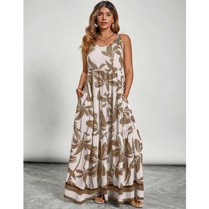 Abito Lungo Maxi Stile Hawaiano <span class=keywords><strong>Aloha</strong></span> Personalizzato per Donna, Stampa Floreale Tropicale, 100% Rayon, Linea A, Taglie Grandi, Stile a Strati per Vacanze - Product Image 3