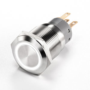 สวิตช์กดปุ่มสแตนเลสอะลูมิเนียมขนาด 19 มม. มาตรฐาน IP65 10A สีดำ ขาว แดง เขียว หัวปุ่มทรงกลม ทรงเหลี่ยม - Product Image 4