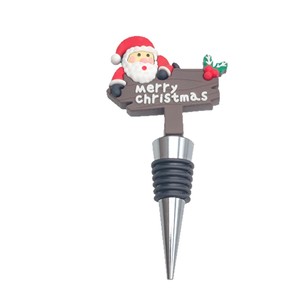 Christmas Wine Bottle Stopper Set Plastic Santa Snowman Decorative Corks For Holiday Gift Red Wine Preservation - Product Image 2