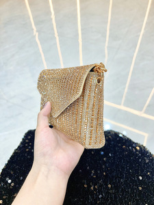 New Cross-border Fashion PU Mobile Phone <b>Bag</b> Full Chain Hand-held <b>Small</b> Square Cover Dinner <b>Bag</b> Polyester Daily Tanjing - Product Image 2