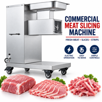 Trancheuse à viande électrique commerciale, machine à couper le porc frais, le bœuf, le poulet, en acier inoxydable, équipement de découpe, de déchiquetage et de découpe en dés