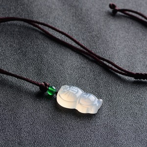 Liontin batu akik <span class=keywords><strong>Doraemon</strong></span>, batu akik putih es putih alami untuk Kalung anak-anak - Product Image 5