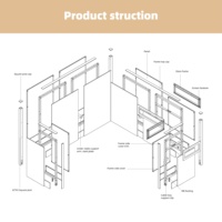 Bureau modulaire avec tiroirs et ensemble de chaises, poste de travail pour 6 personnes, bureaux en îlot pour immeuble de bureaux