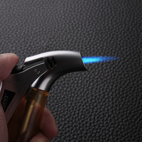 Mini briquet torche à jet droit bleu coupe-vent pour cigares, moxibustion et soudure