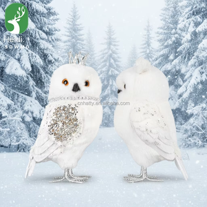 Vente en gros de créations créatives en mousse floquée en forme de hibou pour la décoration de la maison et des vitrines, pour les décorations de Noël et les mariages - Product Image 5