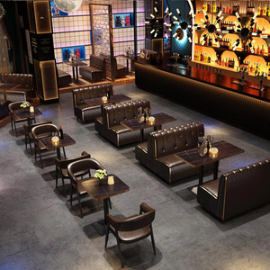 Uso comercial Café Comedor Muebles Restaurante Cabina Asientos Comida rápida Moderno Restaurante barato Mesas Sillas Durable Fácil de limpiar - Product Image 4