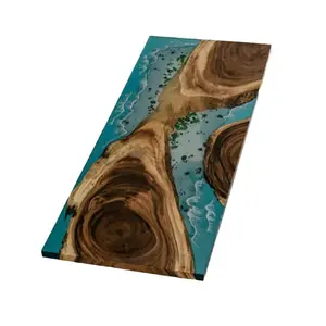 Factory Direct Epoxy Resin Dining Table Top European Style Wooden Resin Table for Home Office Apartment Farmhouse Furniture