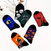 Chaussettes décontractées unisexe pour Halloween, motif citrouille, crâne, chauve-souris, toile d'araignée, antidérapantes, absorbant la transpiration, pour fête d'Halloween