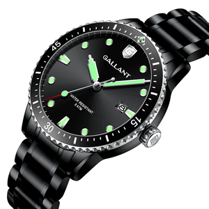 Relojes GALLANT para hombre, pulsera de acero inoxidable sólido, fecha automática, índices Super-LumiNova, marcadores de hora, bisel giratorio, relojes de pulsera - Product Image 2