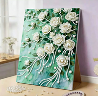 Peinture de perles DIY Paysage fait main Feux d'artifice Papillon Guérison Décompression Décoration Cadre Photo 3D