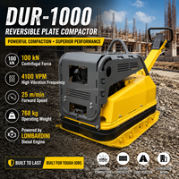 ضاغط أرضي اهتزازي ديزل DUR1000 عالي التحمل بقوة ضغط 100 كيلونيوتن لأعمال الطرق