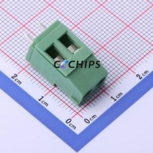 DB129VG-5.08-2P-GN-S Screw Terminal Block Through hole Component (THT),P=5.08mm Connector 1x2P 5.08mm Green Through Hole - Product Image 1