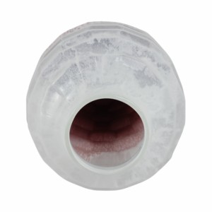 Vaso in vetro testurizzato bicolore per l'arredamento del soggiorno, complemento d'arredo contemporaneo per la casa. - Product Image 6