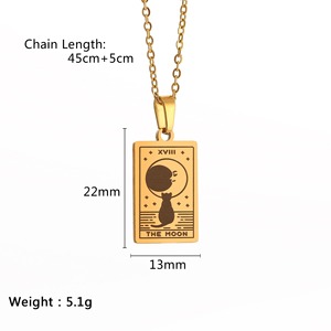 22ชิ้นทองสแตนเลสราศีไพ่ทาโรต์เครื่องประดับสร้อยคอสำหรับผู้หญิงสาวทำนาย<span class=keywords><strong>มา</strong></span>ยากลสร้อยคอโซ่เครื่องราง - Product Image 3