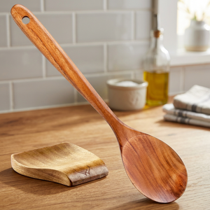 Ensemble de louches à soupe en bois à long manche, cuillères de cuisine ajourées, ustensiles de service pour la cuisine et la salle à manger - Product Image 3