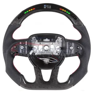 LED Smart Carbon Fiber Steering Wheel for Jeep Dodge Charger Challenger Hellcat Charger SRT Hellcat trim paddle shifter heat