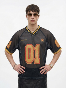 T-shirt Sportiva in Rete per Uomo e <span class=keywords><strong>Donna</strong></span>, Manica Corta, Traspirante, Stampata, Oversize, Casual, Streetwear, Asciugatura Rapida - Product Image 2