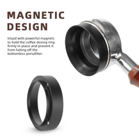 2 PCS/Set 58mm Entonnoir magnétique de dosage de café en aluminium léger Anneau de dosage de café en ABS Doseur de poudre de café
