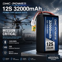 DHC-POWER 44.4V 12S 32000mAh 10C FPV Paket Baterai LiPo Tugas Berat 1420.8Wh untuk Baterai dengan Kepadatan Energi Tinggi