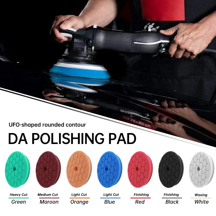 Oem 5.5 Inch Gezicht Voor 5 Inch 125Mm Back Plaat Sponge Buffing Polijsten Pad Auto Polijsten Hex-Logic pads