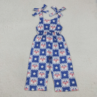Mono sin mangas con estampado de la bandera americana para niña, ropa informal para niños pequeños, ajuste holgado, para el 4 de julio