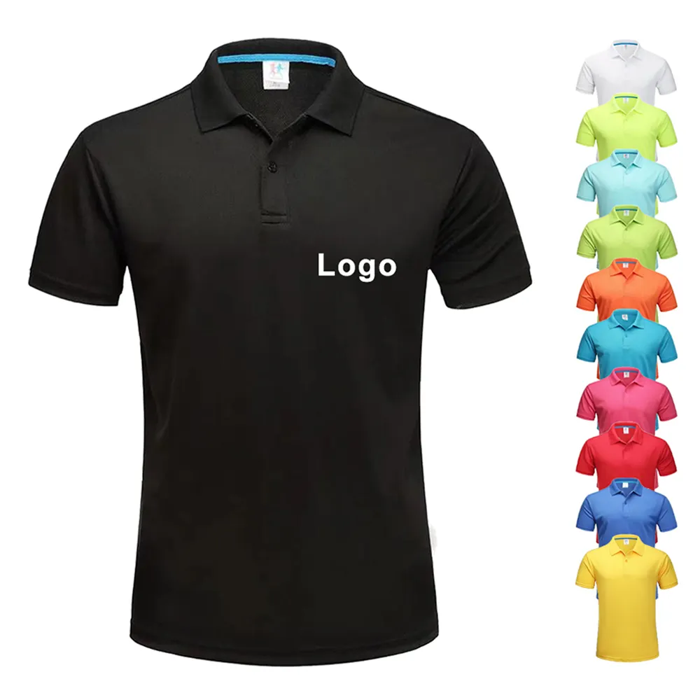 Plus Size Men's Polo Shirts Custom Logo DTG Printing Sport Dry Fit Polo T shirt Tshirt Sublimation Blank Plain Golf Polo T shirt