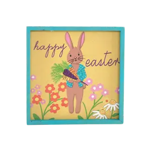 Insun ornamen kayu liburan Paskah, dekorasi rumah Kelinci Paskah, dekorasi pesta telur Paskah