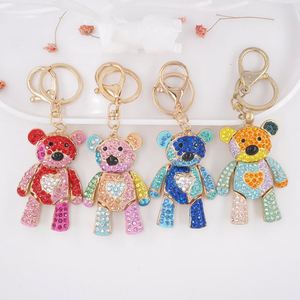 Wholesale Crystal Rhinestone Teddy Bear Keychain Metal Bear <b>Key</b> <b>Chain</b> for Women Purse Handbag Charm Decor - Product Image 2