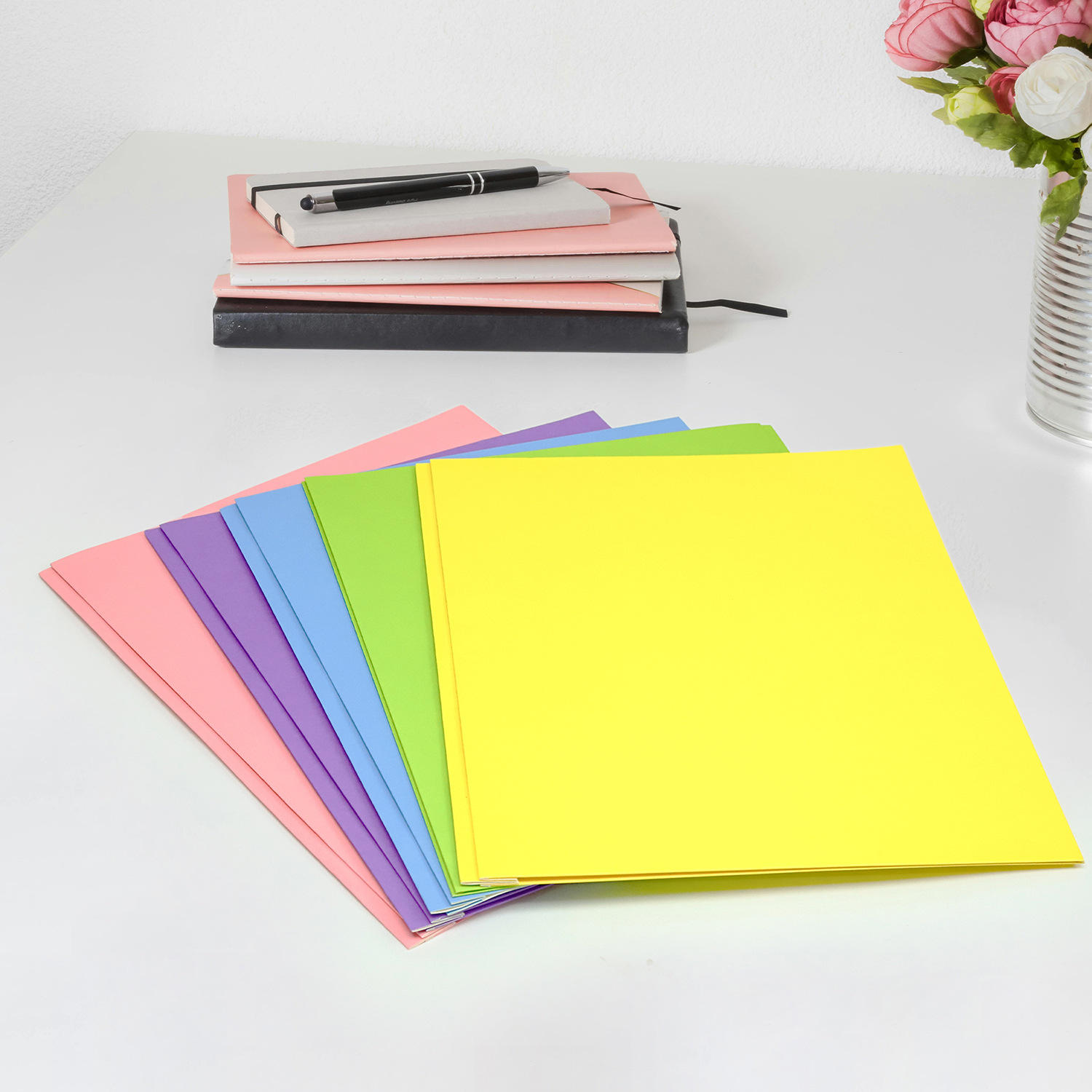 Bleu, vert, jaune, violet, 5 couleurs chaque-format lettre-25/boîte