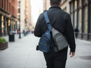 Borsa da petto da uomo con quattro tasche, chiusura con cerniera in nylon, uso quotidiano, per tutte le stagioni - Product Image 2