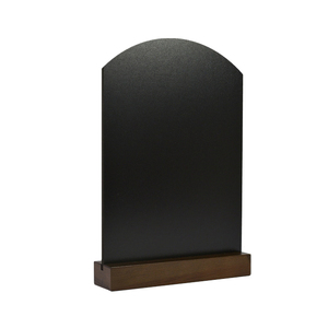 Pizarra pequeña de mesa, Mini pizarras de doble cara con base de madera de pie, letreros de pizarra regrabables, soportes de menú de madera - Product Image 1