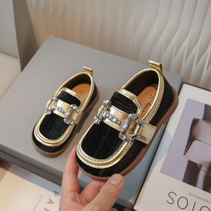 Nouvelles chaussures bateau décontractées en velours côtelé pour enfants, garçons et filles, avec détails métalliques, style mocassins souples - Product Image 6