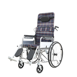 Kursi roda Manual sandaran belakang tinggi dengan desain datar penuh sandaran kaki angkat sandaran kaki dapat disesuaikan-untuk rehabilitasi - Product Image 3