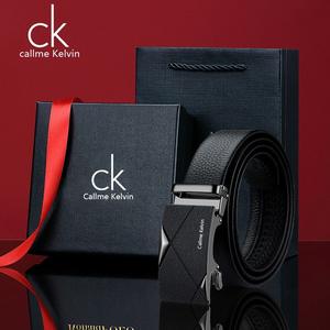 Cinturón de Cuero Genuino de Diseño Vintage para Hombre <span class=keywords><strong>Callme</strong></span> Kelvin, Longitud Personalizada, Hebilla de Cierre Automático, Correa de Cuero Vacuno de Lujo, Casual y Moderno, 4CM - Product Image 1