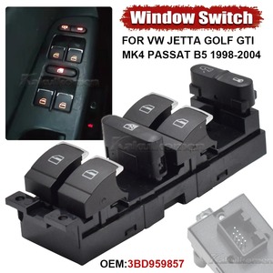 1 Pieza para Volkswagen 99-04 GTI Golf 4 Jetta MK4 BORA <span class=keywords><strong>BEETLE</strong></span> Passat B5 B5.5, Botón <span class=keywords><strong>Interruptor</strong></span> de Control de Ventanas, OEM: 3BD 959 857, Luz Roja - Product Image 3