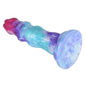 New Arrival Colorful Liquid Silicone Raptor Reverse Scale <b>Dildo</b> for Men Women with Anal Plug Adult Sex Toy - Product Image 2