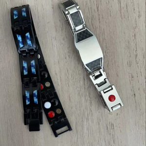 Bracelet <span class=keywords><strong>de</strong></span> Bijoux Magnétiques en Acier Inoxydable Noir Tendance Anti-statique pour Hommes : Thérapie Sanguine, Soulagement <span class=keywords><strong>de</strong></span> la Douleur - Product Image 6