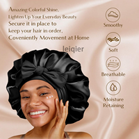 Gorro de Dormir Grande con Logotipo Personalizado, Gorro de Estilo para Mujer, Gorro de Dormir Natural para el Cabello, Envolturas de Seda y Satén, Gorro de Lujo para Cabello Rizado, Ajustable