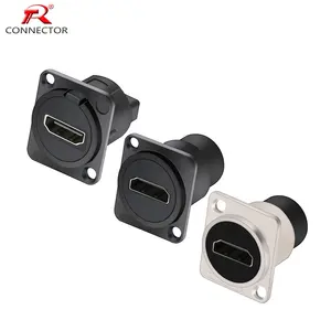 D Type Chassis Connector D Female to Male Socket Panel Mounted Connector HD MI-Compatible Zinc Alloy Shell