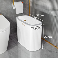 Poubelle murale pour salle de bain avec couvercle, poubelle suspendue mince de 2,5 gallons, inodore et peu encombrante pour la cuisine, les toilettes, les camping-cars