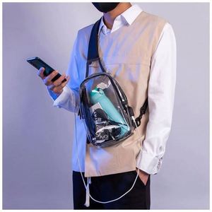 Bolso Bandolera Transparente de PVC con Carga USB, Bolso Deportivo para el Pecho, Bolso Cruzado Casual para Damas y Caballeros - Product Image 5