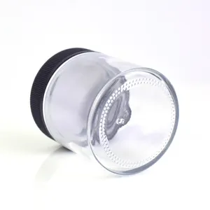 Smell Proof 2 3 4 Fl Oz Clear Glass Container Airtight Child Resistant Glass Jar With Childproof Lid Custom Printing Logo
