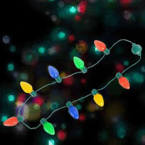 Wholesale Christmas Decorations Supplies Led Flashing Glowing <b>Lighted</b> Necklace Kids Adults Xmas Party Favor Mother's Day - Product Image 2