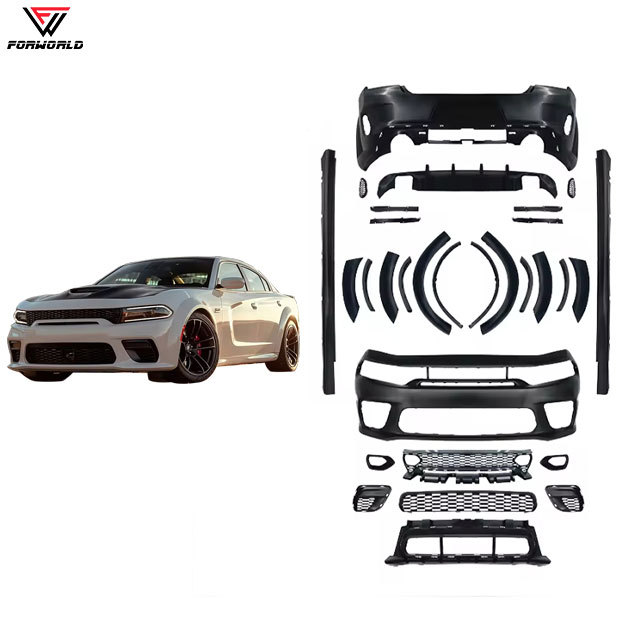New Condition Manufacturing for Dodge Charger 2015-2023 SRT Car Full Wide Body Kit with Front & Rear Bumper Grille Eyebrow