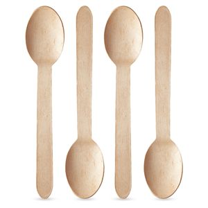 Cuillère en bois jetable naturelle de qualité supérieure, biodégradable, en bois de bouleau, pour la restauration, les restaurants de restauration rapide - Product Image 4
