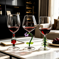 Verres à vin et à brandy en borosilicate de luxe, mignons, faits à la main, en forme de tulipe, colorés, capacité 540-580 ml, pour mariage, Noël, cadeau, vente en gros