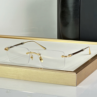 Gafas de Diseño sin Montura para Hombre y Mujer, Monturas Ópticas de Lujo, Lentes Graduadas para Uso Diario en la Oficina